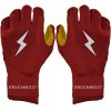 BRUCE BOLT Premium Pro Cabretta Leather Batting Gloves, Red/Yellow